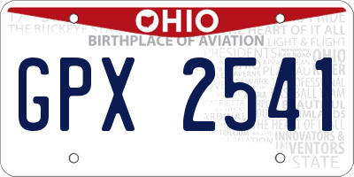 OH license plate GPX2541
