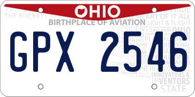 OH license plate GPX2546
