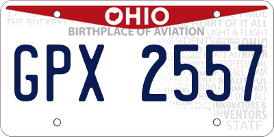 OH license plate GPX2557