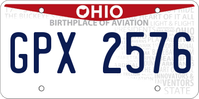OH license plate GPX2576