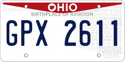OH license plate GPX2611