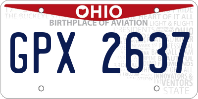 OH license plate GPX2637