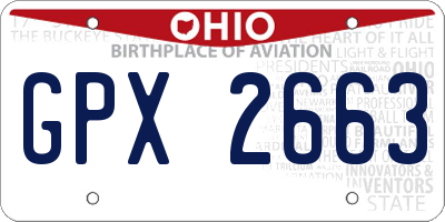 OH license plate GPX2663