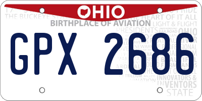 OH license plate GPX2686