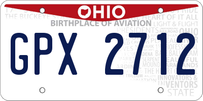 OH license plate GPX2712