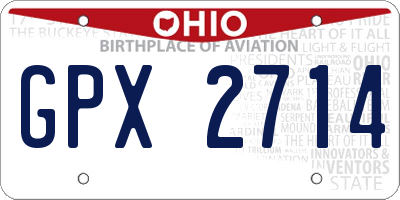 OH license plate GPX2714
