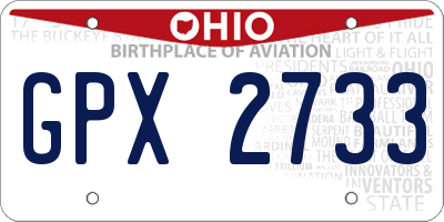 OH license plate GPX2733