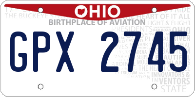 OH license plate GPX2745