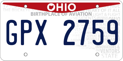 OH license plate GPX2759