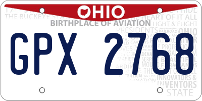 OH license plate GPX2768