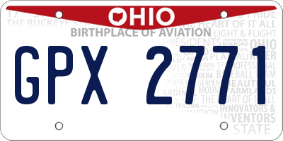 OH license plate GPX2771