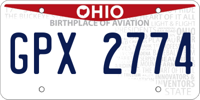 OH license plate GPX2774