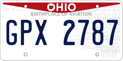 OH license plate GPX2787