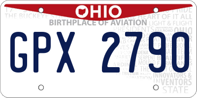 OH license plate GPX2790