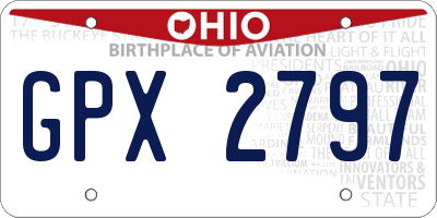 OH license plate GPX2797