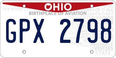 OH license plate GPX2798