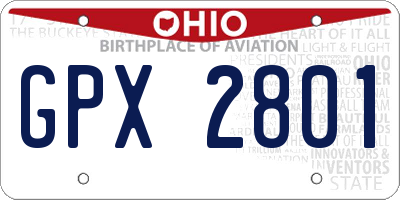 OH license plate GPX2801