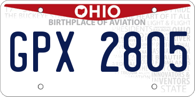 OH license plate GPX2805