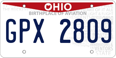OH license plate GPX2809