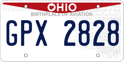 OH license plate GPX2828