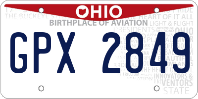 OH license plate GPX2849
