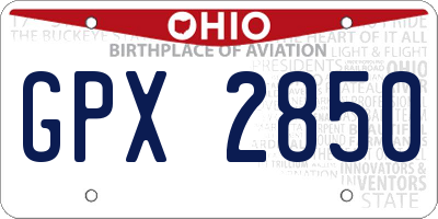 OH license plate GPX2850