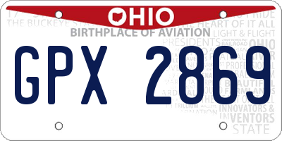 OH license plate GPX2869