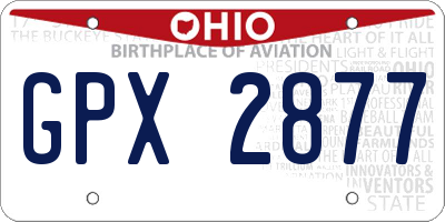 OH license plate GPX2877