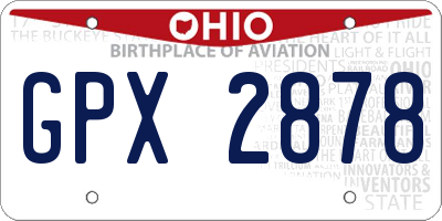 OH license plate GPX2878