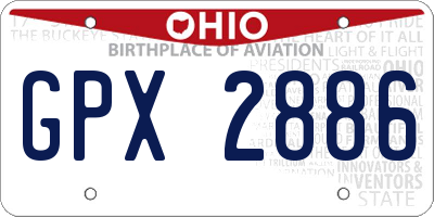OH license plate GPX2886