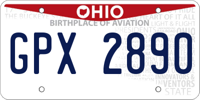 OH license plate GPX2890