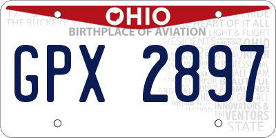 OH license plate GPX2897