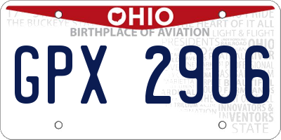 OH license plate GPX2906