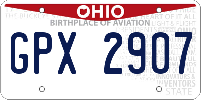 OH license plate GPX2907