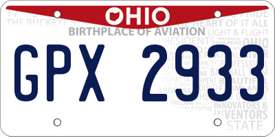 OH license plate GPX2933