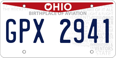 OH license plate GPX2941