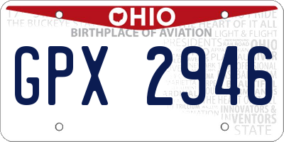 OH license plate GPX2946