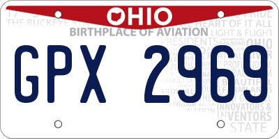 OH license plate GPX2969