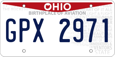 OH license plate GPX2971