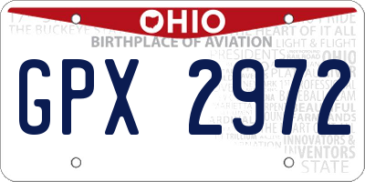 OH license plate GPX2972