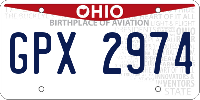 OH license plate GPX2974