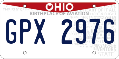OH license plate GPX2976