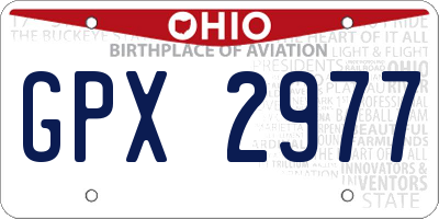 OH license plate GPX2977