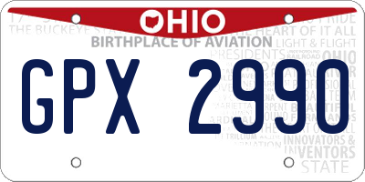 OH license plate GPX2990