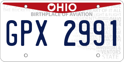 OH license plate GPX2991