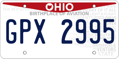 OH license plate GPX2995
