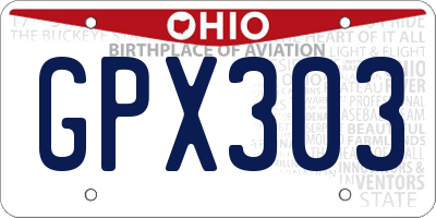 OH license plate GPX303