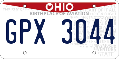 OH license plate GPX3044