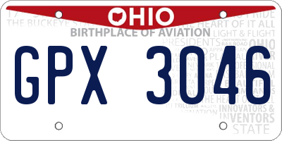 OH license plate GPX3046