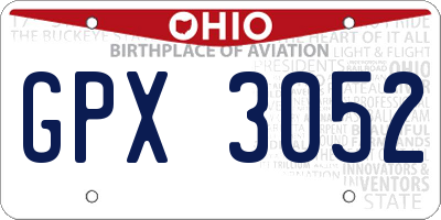 OH license plate GPX3052